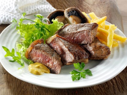 Sirloin steak and chips