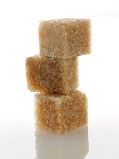 Brown Demerara sugar cubes