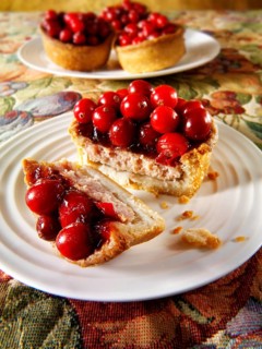 Traditional Cranberry topped pork pies