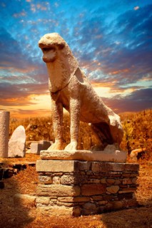 The Avenue of the Lions in the ruins of the Greek city of Delos