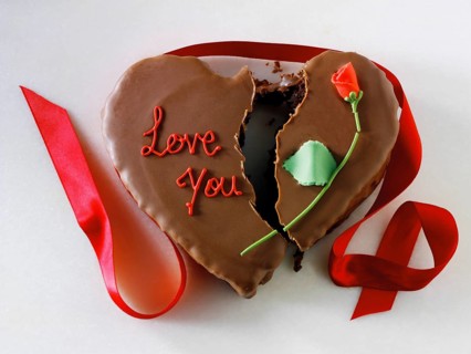 Broken heart cake