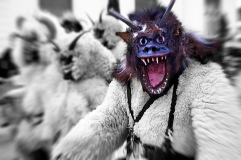 Buso on the Sunday procession of the Busojaras Spring festival 2010
