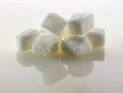Rough cut white sugar cubes