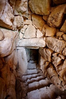 Entrance to Mycenae water cisterns for underground water storage