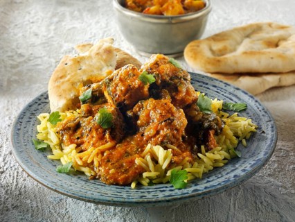 Chicken Sag Masala curry and rice