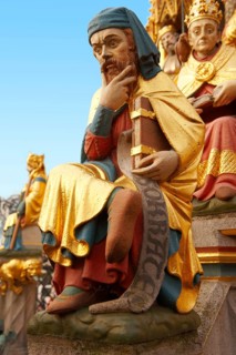 Close up of the Gothic statues of The Schoener Brunnen