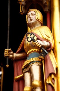Close up of the Gothic statues of The Schoener Brunnen