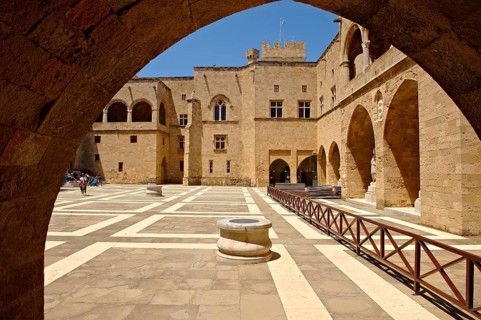 Inner courtyard of the 14th century medieval palace of the Grand Master of the Knights of St John