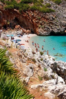 Isolated cove beach at Riserva Naturale dello Zingaro