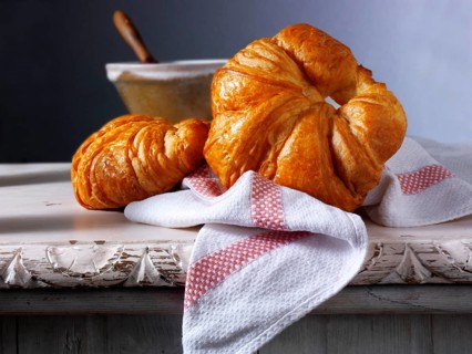 Traditional French butter croissants