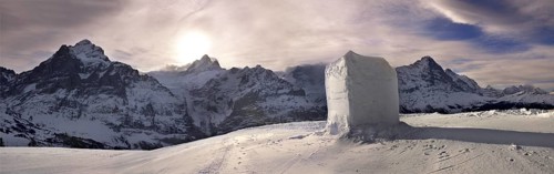 Winter snow in the mountains near Grindelwald First