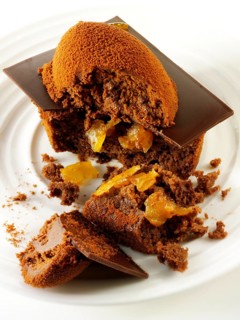 Chocolate cake with a sponge case and chocolate filling