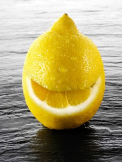 Lemon with a smiley face