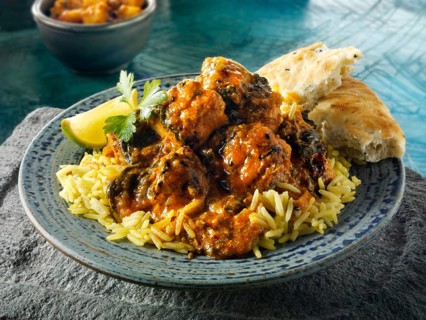 Chicken Sag Masala curry and rice