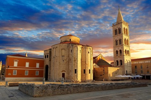 The pre-Romanesque Byzantine St Donat's Church and the Campanile bell tower of St Anastasia Cathedral