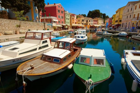 Boats in the fishing harbour of Veli Losinj