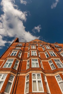 Brick buildings in the Old Gloucester - corner of Marylebone Road