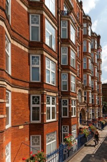 Brick buildings in the Old Gloucester - corner of Marylebone Road
