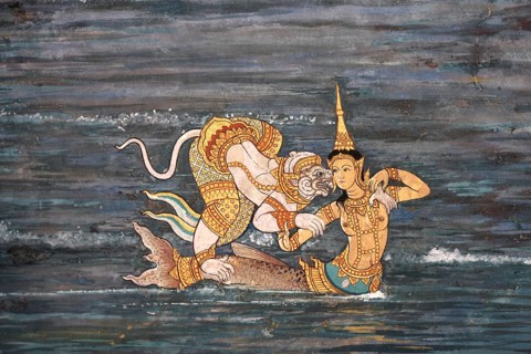Ramakien mural in Phra Rabieng