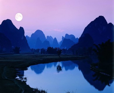 Karst mountain landscape along the Yulong River
