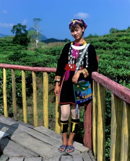 Miao girl wearing a traditional ethnic costume