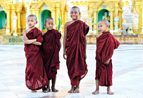 Buddhist novices in a monastery