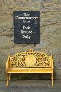 Bench outside a pub