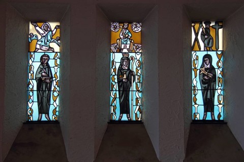 Three stained glass windows