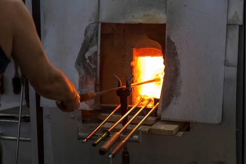 Glassblower at work