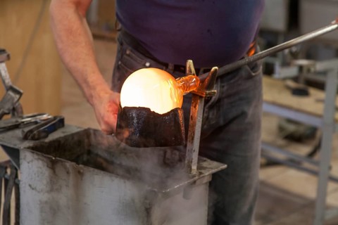 Glassblower at work
