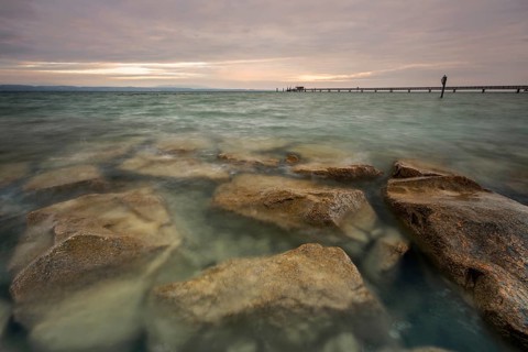 Early morning on the shores of Lake Constance near Altnau
