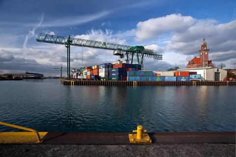 Dortmund harbor with the old Port Authority