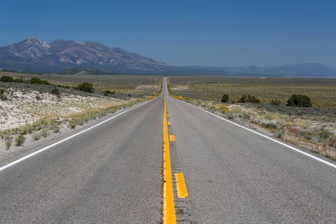 Dead straight highway