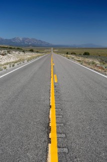Dead straight highway