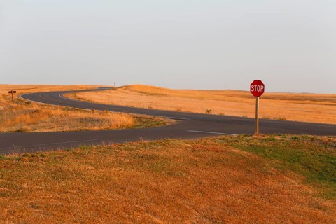 Stop sign on the prairie