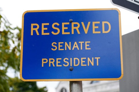 Reserved parking space for the senate president