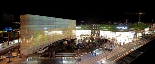 Zentralplatz square with the Kulturbau building