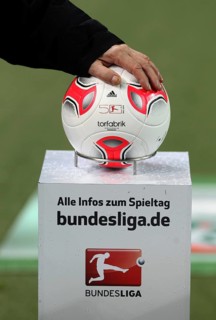 Ball for the match displayed before the start of the match between FC Kaiserslautern and Erzgebirge Aue