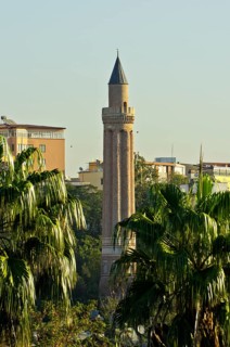 View of the Antalya Ulu Camii or Yivli Minare Camii mosque in Antalya