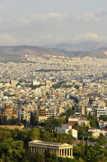 View from the Acropolis over the city of Athens