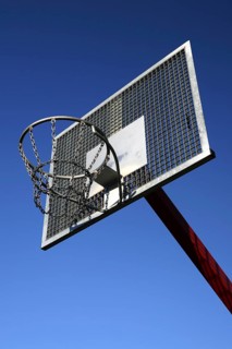 Basketball hoop at a public outdoor basketball court