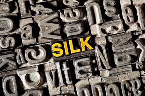 Old lead letters forming the word "SILK"