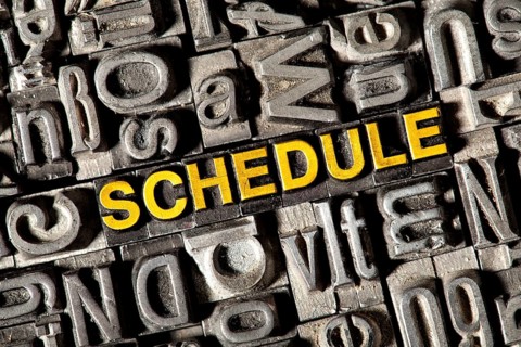 Old lead letters forming the word 'SCHEDULE'