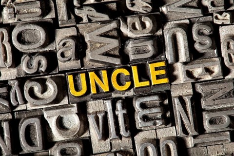 Old lead letters forming the word Uncle