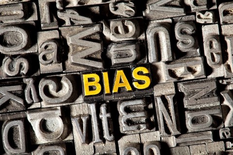 Old lead letters forming the word 'BIAS'