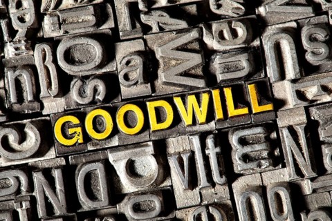 Old lead letters forming the word Goodwill