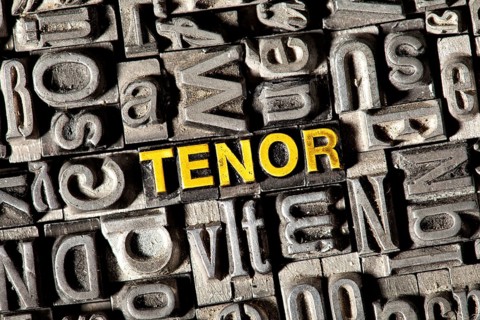 Old lead letters forming the word Tenor
