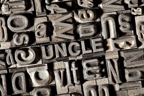 Old lead letters forming the word UNCLE
