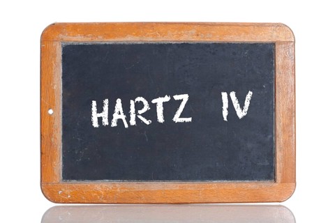 Old school blackboard with the term HARTZ IV