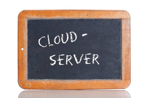 Old school blackboard with the term CLOUD SERVER